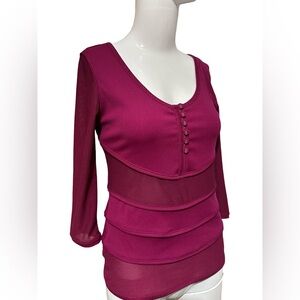 Stella McCartney Long Sleeve Mesh-Panel Top – Size Medium